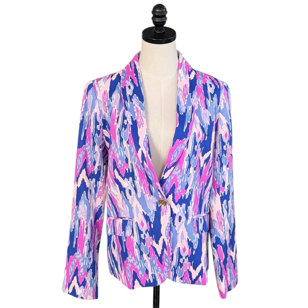 Lilly Pulitzer Saffron Blazer in Amethyst One Too Many Ikat | 8 - Picture 3 of 10